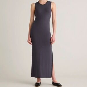 Quince NWT size medium black tensil sheath‎ slip maxi dress